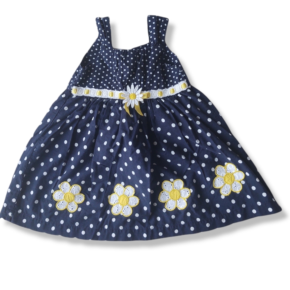 Blueberi Boulevard Daisy Polka Dot Dress